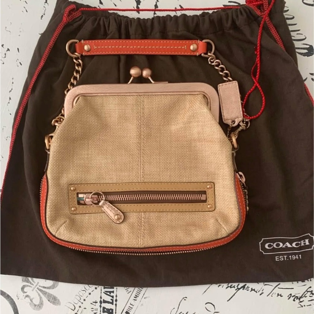 Vintage Coach Straw-like Bag Limited Edition